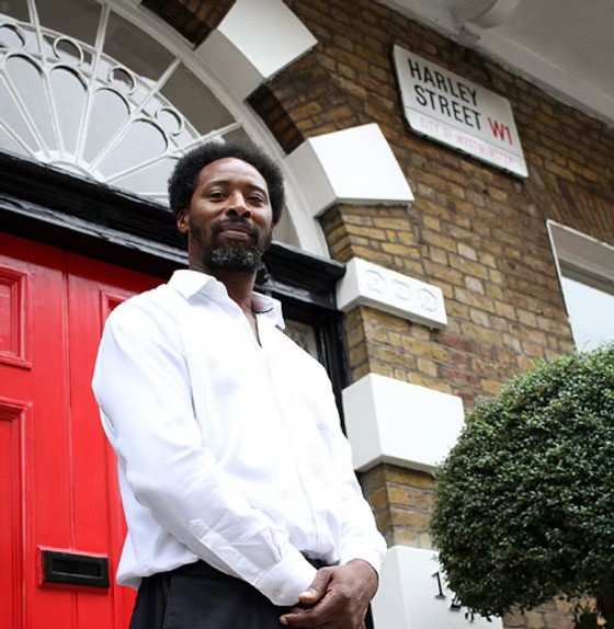 Tony Betts outside Harley Street